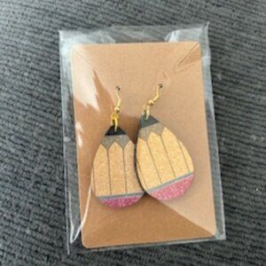 Teacher Pencil Teardrop Earrings - NWT (1/$10 or 2/$15)